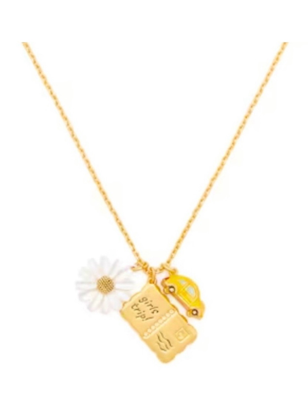 Kate Spade Off We Go 3
Travel Charms, Car Flower Postcard Pendant
Chain Necklace